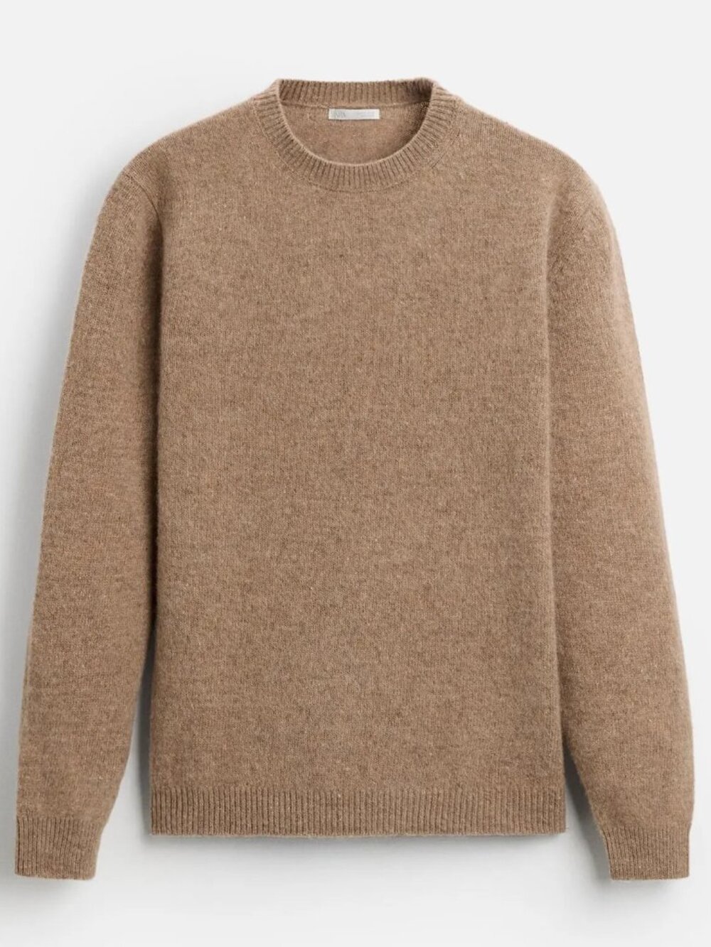ZARA Men 100% Wool Made in Italy Fuzzy Knit Sweater Chestnut,sz XL NEW,MSRP $129